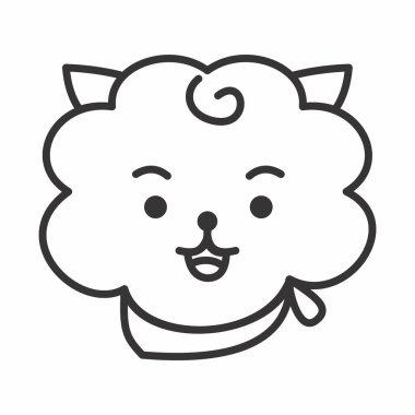 Icon Rj Character. A cute face cartoon. Suitable for smartphone wallpaper, prints, poster, flyers, greeting card, ect