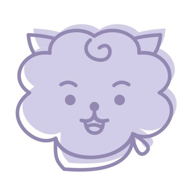 Icon Rj Character. A cute face cartoon. Suitable for smartphone wallpaper, prints, poster, flyers, greeting card, ect.