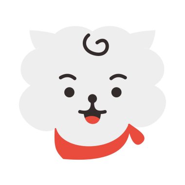 Icon Rj Character. A cute face cartoon. Suitable for smartphone wallpaper, prints, poster, flyers, greeting card, ect.