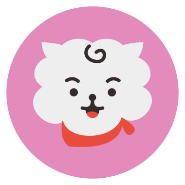 Icon Rj Character. A cute face cartoon. Suitable for smartphone wallpaper, prints, poster, flyers, greeting card, ect.