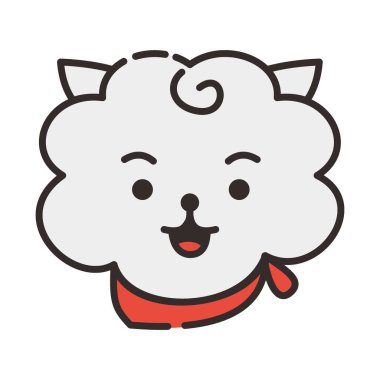 Icon Rj Character. A cute face cartoon. Suitable for smartphone wallpaper, prints, poster, flyers, greeting card, ect.