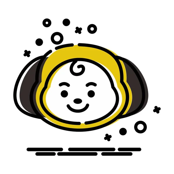 Icon Chimmy Character Cute Face Cartoon Suitable Smartphone Wallpaper Prints — 스톡 벡터