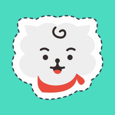 Icon Rj Character. A cute face cartoon. Suitable for smartphone wallpaper, prints, poster, flyers, greeting card, ect.