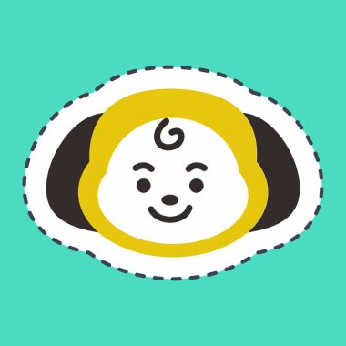 Icon Chimmy Character. A cute face cartoon. Suitable for smartphone wallpaper, prints, poster, flyers, greeting card, ect.