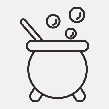 Simge cadı potu. Simge biçiminde. Parmak izi, poster, el ilanı, parti dekorasyonu, tebrik kartı vs. için uygun.