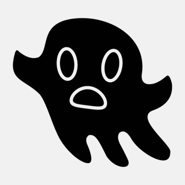 Simge hayalet. Simge şeklinde simge. Parmak izi, poster, el ilanı, parti dekorasyonu, tebrik kartı vs. için uygun.