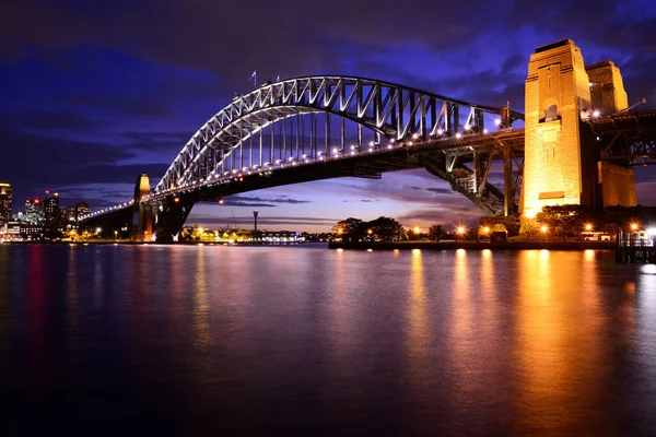 Long Exposure Seconds Shot Sydney Harbour Bridge Aka Coathanger Sydney — Stock Photo, Image