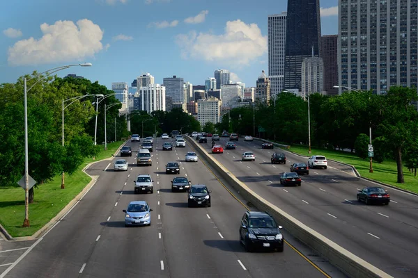 Urban Freeway Chicago Illinois — Stok fotoğraf