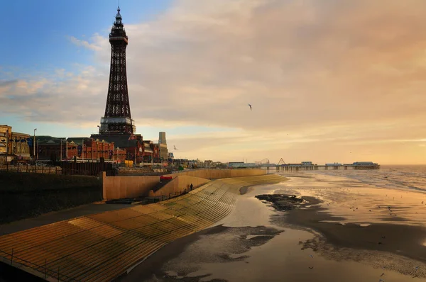 Populaire Engelse Badplaats Blackpool Lancashire — Stockfoto