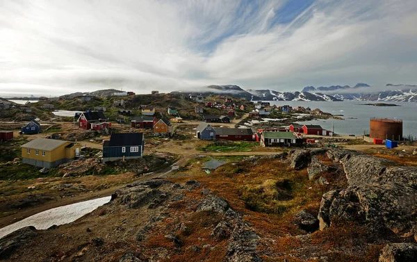 Grönland Doğu Kıyısındaki Kulusuk Uzak Pitoresk Yerleşkesi — Stok fotoğraf