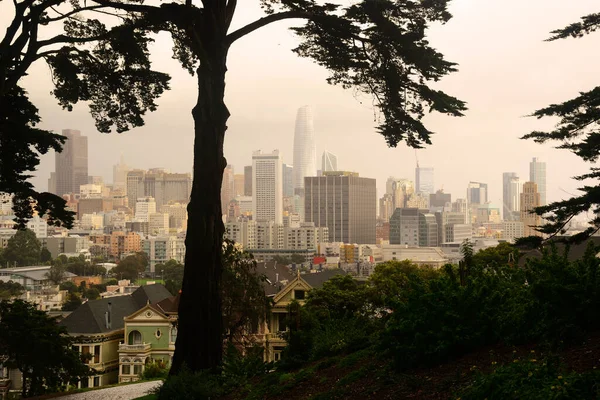 The American city of San Francisco, California, on a rainy day