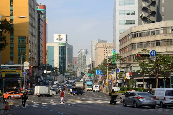 Street Scene Downtown Seoul South Korea — Stockfoto