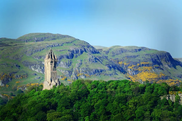 Wallace Monument Ochil Hills Background Stirling Scotland — Stock Photo, Image