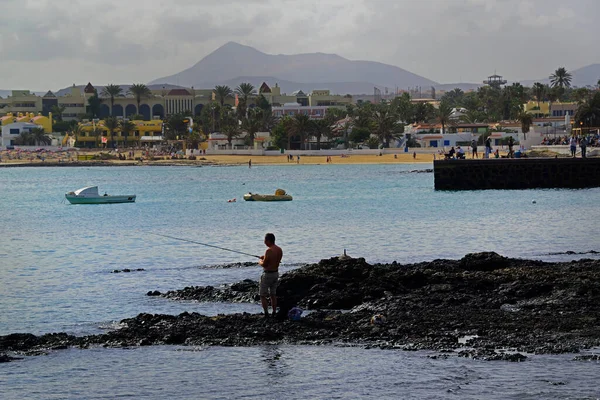 Fishing Corralejo Fuerteventura One Spain Scenic Canary Islands Stock Picture