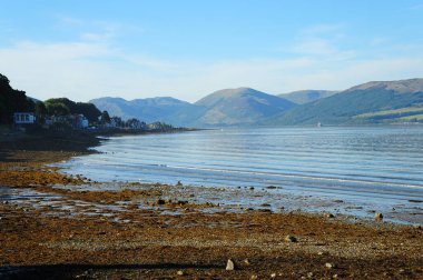 A beach scene on Rothesay, on the Scottish island of Bute
