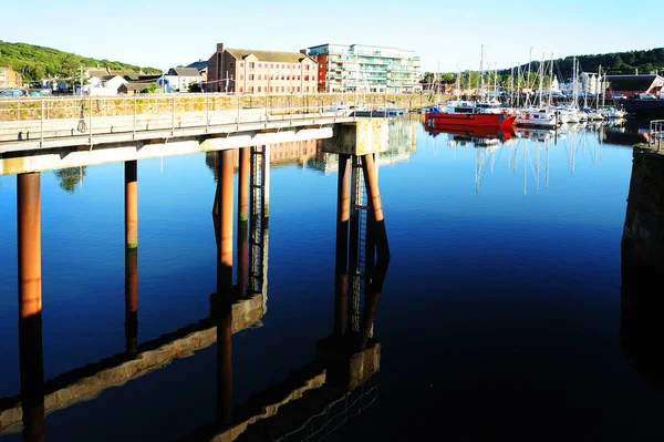 Reflections Harbour Marina Whitehaven England Cumbrian Coast — Fotografia de Stock