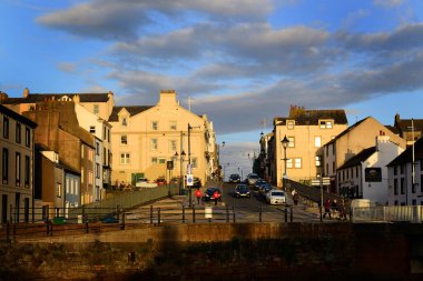 Cumbria, İngiltere 'nin Maryport kıyı kasabasında bir sahne