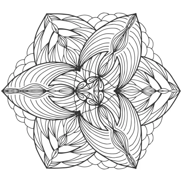 Kruhový vzor ve formě mandaly s květinou pro Hennu, Mehndi, tetování, dekorace. — Stockový vektor