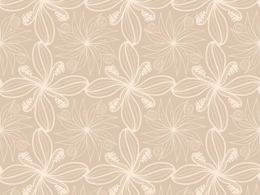 Patterned background, floral design. Brown color, raster
