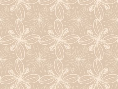 Patterned background, floral design. Brown color, vector