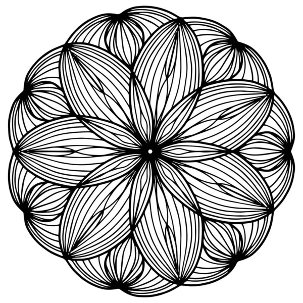 背景曼荼羅の花。ストレスのためのパターン着色本. — ストック写真