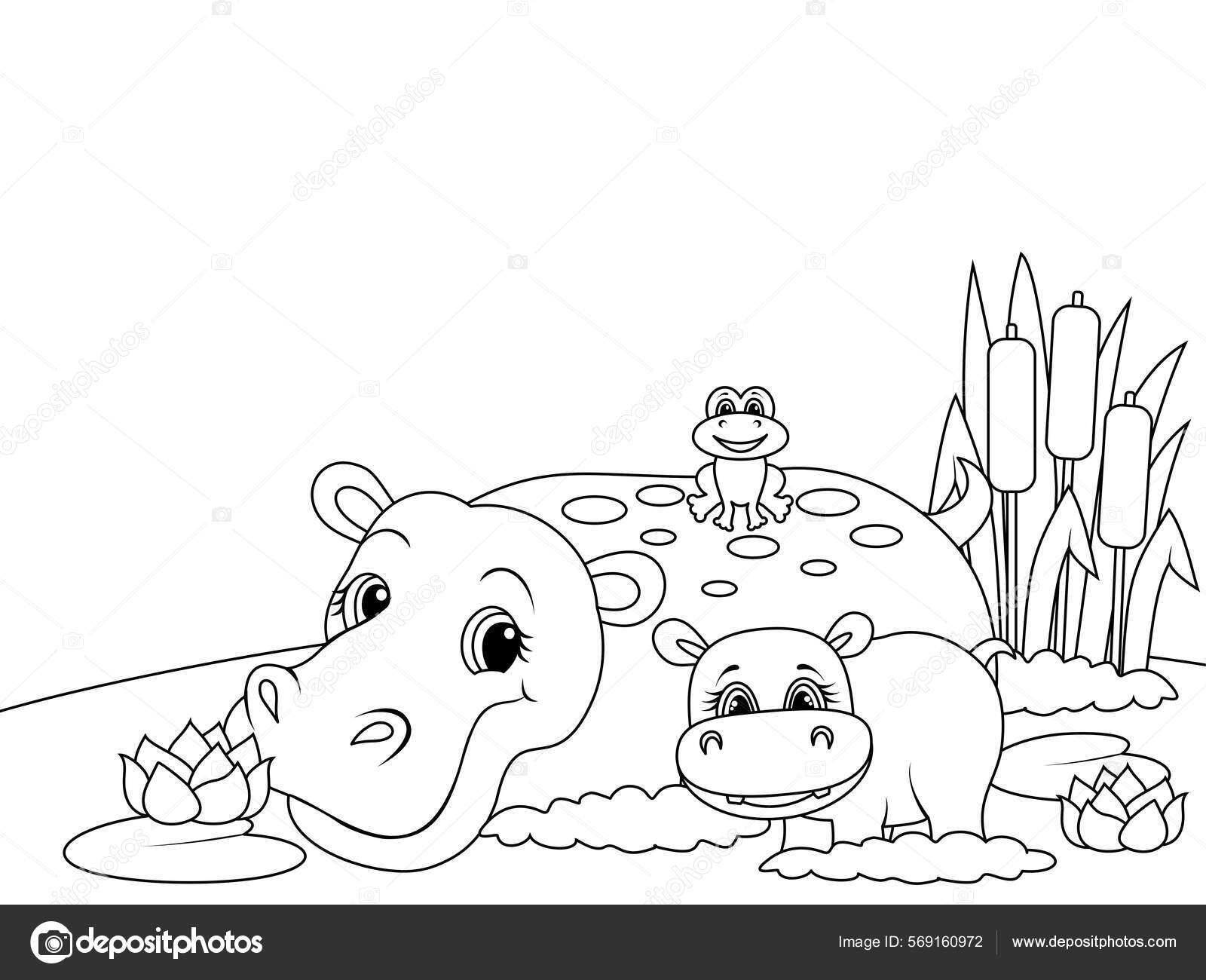 colorir desenho animado de animais para crianças 5952244 Vetor no Vecteezy