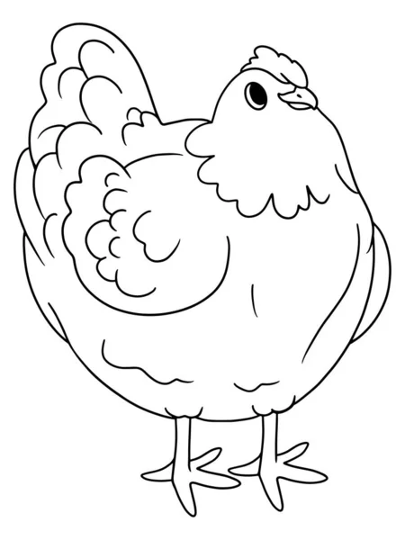 Agricultural Poultry Chicken Raster Illustration Children Coloring Book — Stock Photo, Image