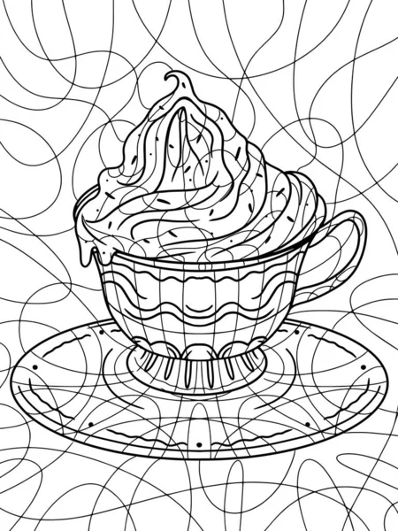 Freehand Sketch Adult Antistress Coloring Page Doodle Zentangle Elements Picture — Stock vektor