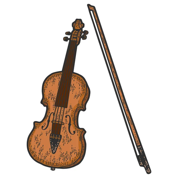 Musical Instrument Cello Color Sketch Scratch Board Imitation Raster Illustration — Photo