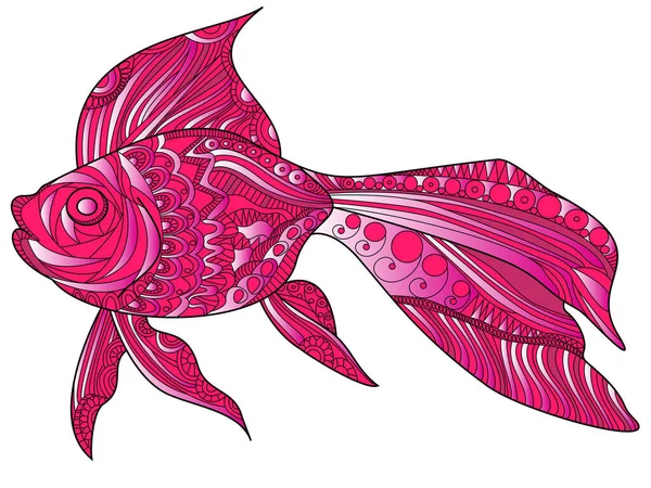 Goldfish Sea Animal Color Crimson Adults Raster Illustration Pink Stress — Fotografia de Stock