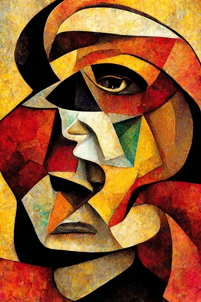 abstract background with human face and triangles