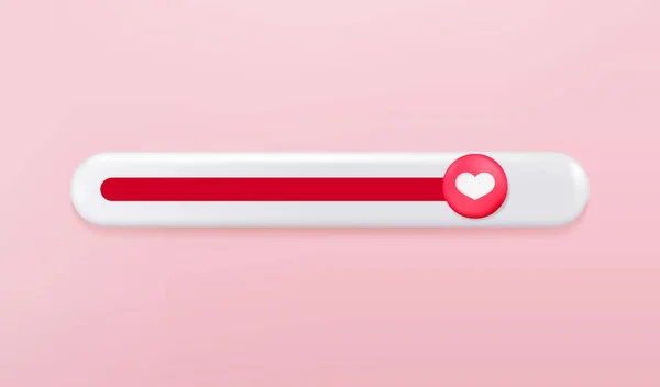 Love Bar Scale Heart Button Isolated Scale Rating Love Concept Gráficos vectoriales