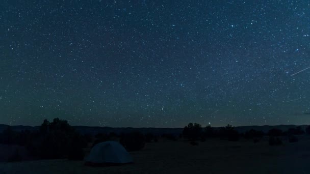 Night Day Time Lapse Tent Star Filled Night Sky Grand — Stock video