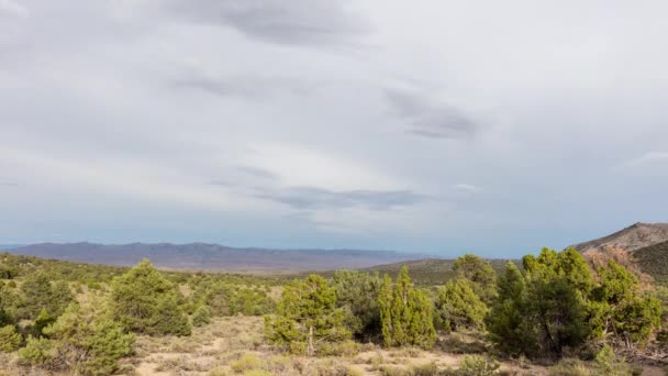 Time Lapse Rain Clouds Gathering Evening Great Basin Desert Shrublands — Vídeos de Stock