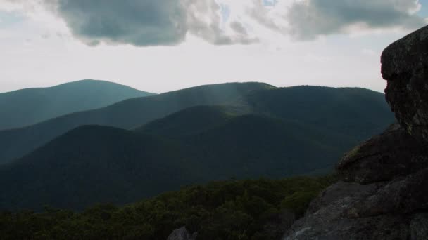 Time Lapse Sun Setting Cole Mountain Appalachian Trail Seen Summit — Stockvideo