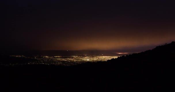 Nighttime Time Lapse Tucson Arizona Seen Santa Catalina Mountains Lights — Video