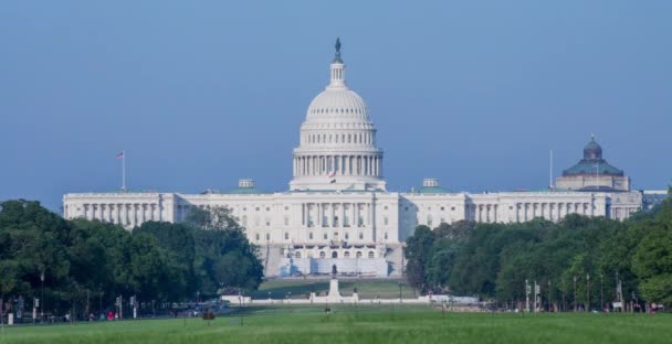 Day Night Time Lapse Capitol Building Summer Seen National Mall — Stockvideo