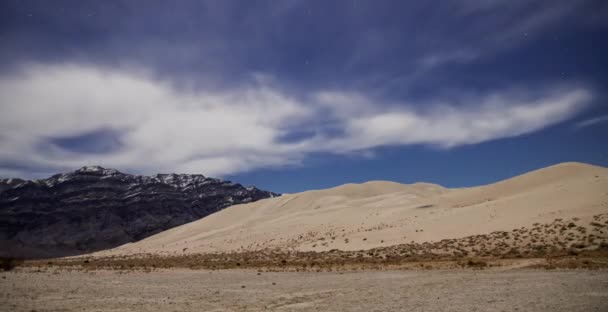 Временной Промежуток Звёзд Над Дюнами Эврики Национальном Парке Долина Смерти — стоковое видео
