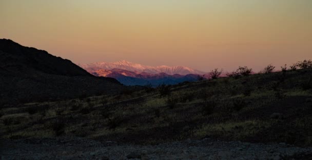 Time Lapse Morning Light Illuminating Telescope Peak Panamint Range Seen — Stock video