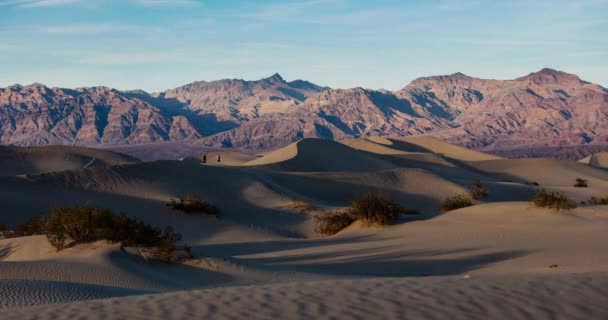 Time Lapse Sunset Mesquite Flat Dunes Death Valley National Park — Video Stock