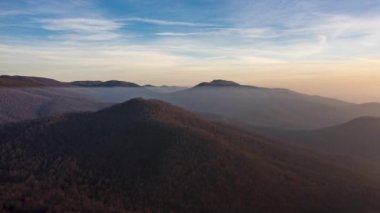 An aerial hyperlapse shot of Big Tom Mountain, which lies within the Rapidan Wildlife Management Area in Syria, VA.