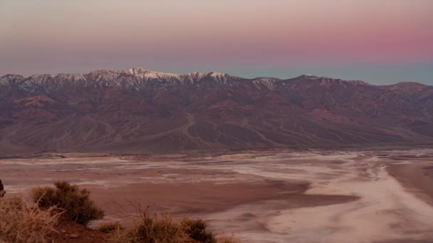 Time Lapse Morning Sunshine Illuminating Panamint Mountains Telescope Peak Seen — 비디오