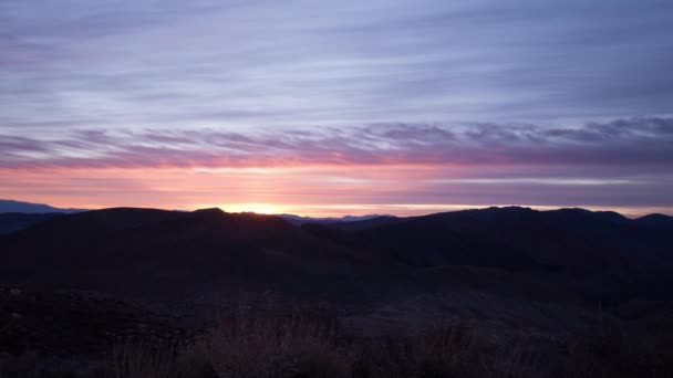 Time Lapse Sunrise Illuminating Great Basin Ranges Nevada Eastern California — Stockvideo