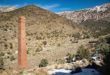 A daytime time lapse of the Panamint City Ghost town, an abandoned mine site, in Death Valley National Park, California