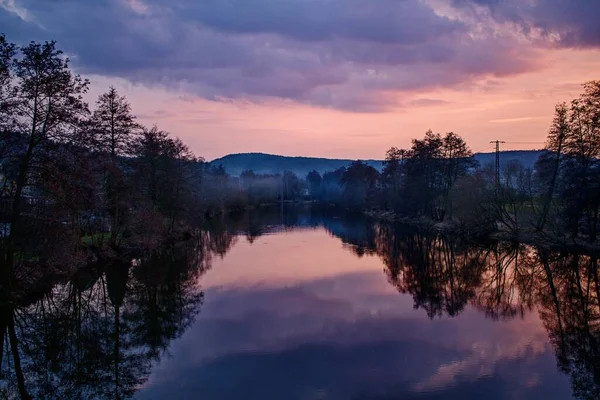 Ohe river colorful sky reflection