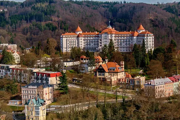 Kilátás Jelen Skok Karlovy Vary Csehország — Stock Fotó