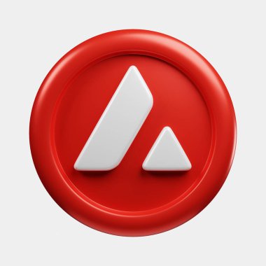 3d şifreleme şifreleme AVAX veya beyaz arkaplan ile Avalanche kırmızı madeni para, blok zinciri veya kripto para tasarımı teması için iyi kullanım