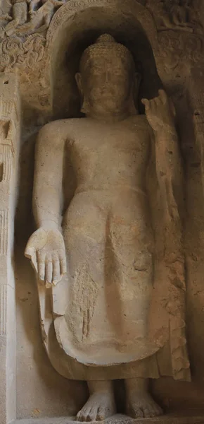 A statue in the Kaneri caves.
