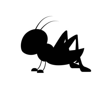 Çekirge vektör simgesi çizim logo şablonu