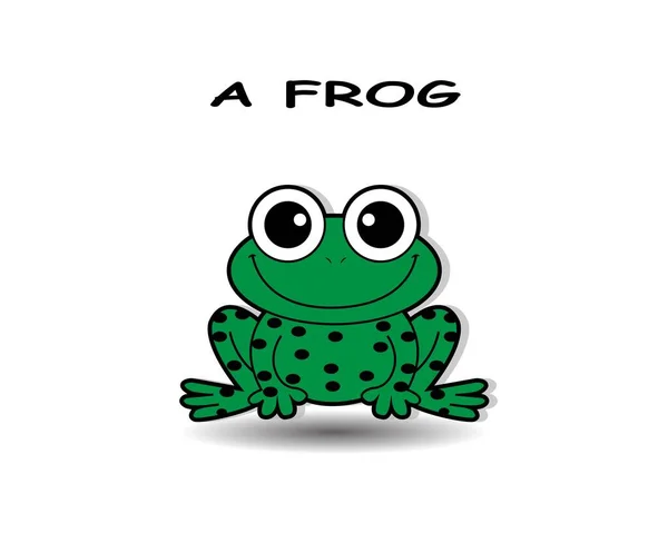 Frog Vector Icon Illustration Design Template White Background — 스톡 벡터